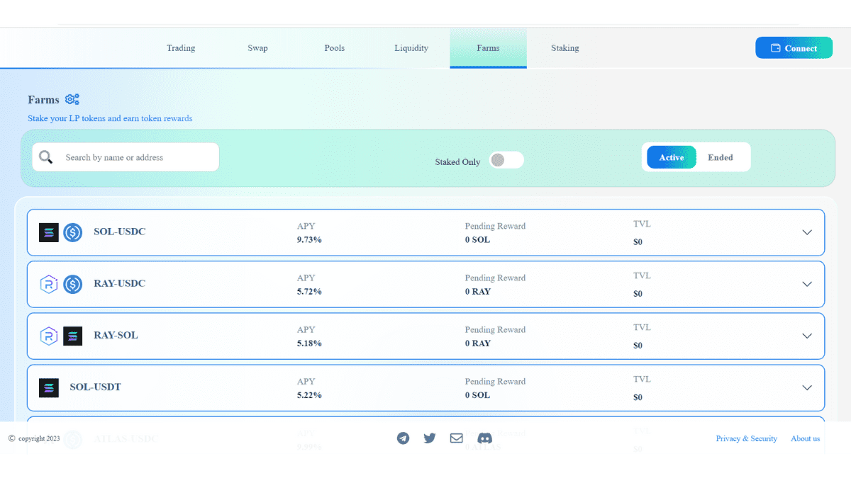 Ocean DEX portfolio image